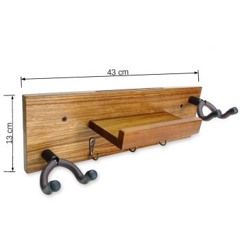 keepdrum Gitarren-Wandhalterung Ebony für 2 Gitarren und Zubehör