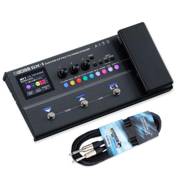 Boss Effektgerät GX-1 Multieffekt-Pedal für Gitarre mit Kabel