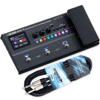 Boss Effektgerät GX-1 Multieffekt-Pedal für Gitarre mit Kabel