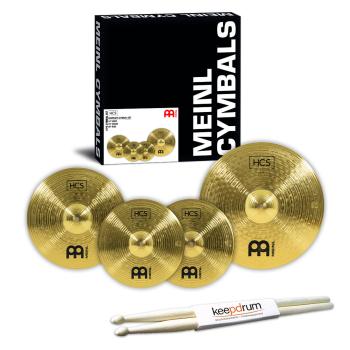 Meinl Beckenset HCS141620 mit Schlagzeugstöcken