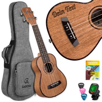 Cascha Ukulele HH-2027 Sopran Ukulele mit personalisierter Gravur