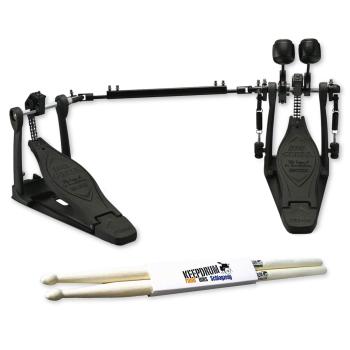 Tama Doppel-Fußmaschine HP600DTWMB Iron Cobra mit Schlagzeugstöcken