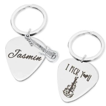keepdrum Personalisierter Schlüsselanhänger Plektrum I Pick You mit Gravur