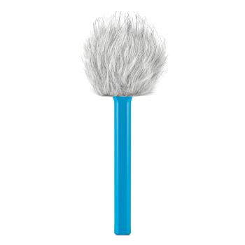 Rode Handadapter Interview GO Blau mit Fell-Windschutz