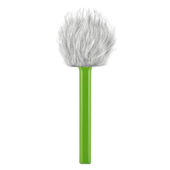 Rode Handadapter Interview GO Grün mit Fell-Windschutz