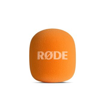 Rode Handadapter Interview GO Orange mit Fell-Windschutz