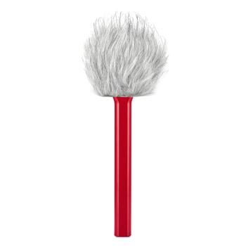 Rode Handadapter Interview GO Rot mit Fell-Windschutz