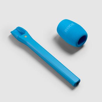 Rode Interview Micro Handadapter für Wireless Micro Blau mit Tuch