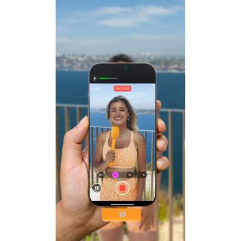 Rode Interview Micro Handadapter für Wireless Micro Orange mit Tuch