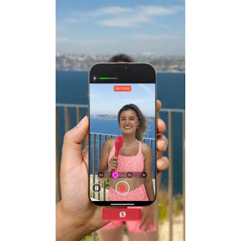 Rode Interview Micro Handadapter für Wireless Micro Rot mit Tuch