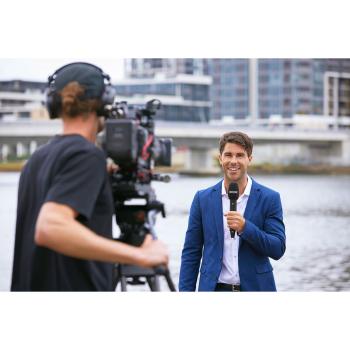 Rode Interview PRO drahtloses Mikrofon mit Windschutz Weiss