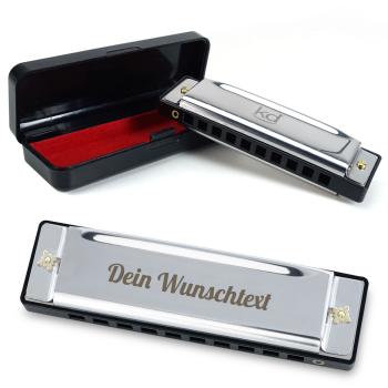 keepdrum Bluesharp Mundharmonika C-Dur mit Gravur