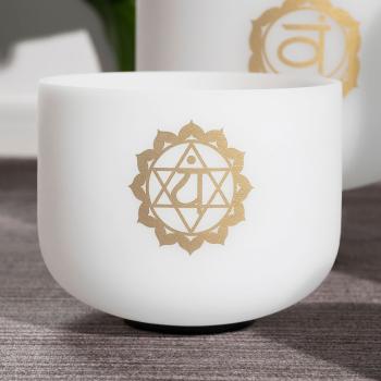 keepdrum Klangschalen-Set Chakra Set Gold 8-14 Zoll mit Zubehör