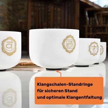 keepdrum Klangschalen-Set Chakra Set Gold 8-14 Zoll mit Zubehör