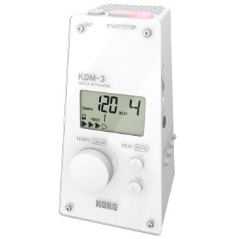 Korg Metronom KDM-3 Taktgeber Digital Weiss mit In-Ear Kopfhörern