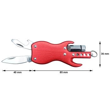 keepdrum Personalisierter Schlüsselanhänger Multitool-Gitarre Rot