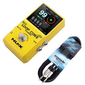 Nux Loop Core Stereo Effektgerät Looper-Pedal mit Instrumentenkabel