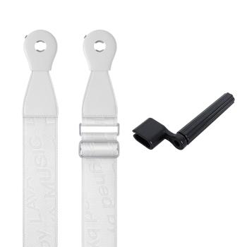 Lava Music Gitarrengurt Ideal Strap 2 Weiss mit Saitenkurbel