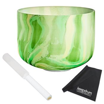 Sonic Energy Kristall-Klangschale MCSB10-F Herzchakra mit Reiber