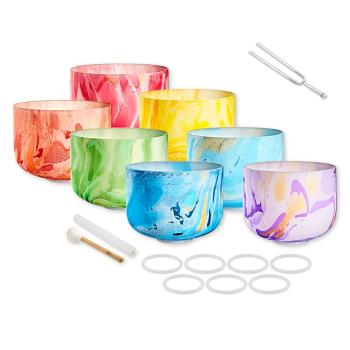 Meinl Sonic Energy Klangschalen Chakra-Set farbig mit Stimmgabel