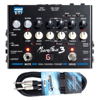 EBS Vorverstärker MicroBass 3 analoger Bass Preamp mit Kabel