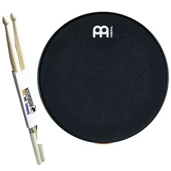 Meinl MMP12BK Practice Pad 12 Zoll mit Schlagzeugstöcken