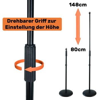 keepdrum Mikrofonständer MS015 gerade Bauweise mit rundem Sockel