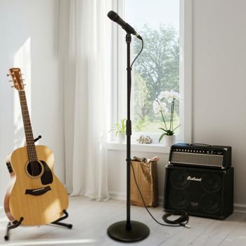 keepdrum Mikrofonständer MS015 gerades Stativ mit Mikrofonarm