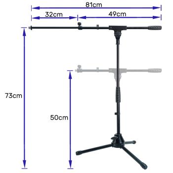 keepdrum Mikrofonständer MS01T niedriges Stativ mit Mikrofonklammer