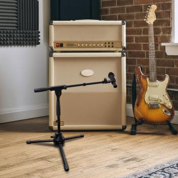 keepdrum Mikrofonständer MS01T niedriges Stativ mit Mikrofonklammer