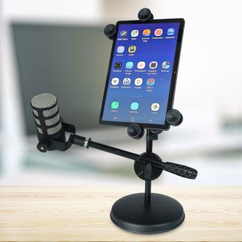 keepdrum Mikrofonständer MS031 Tischstativ mit Tablet-Halter