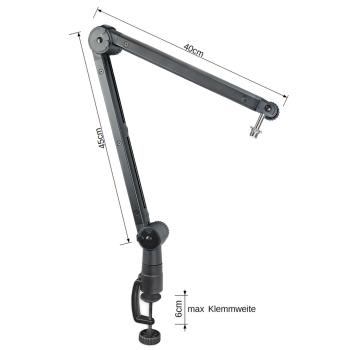 keepdrum Mikrofonarm MS075 Pro Gelenkarm-Stativ
