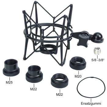keepdrum Mikrofon-Spinne MS090B Multi-Spinne Schwarz mit Kabel