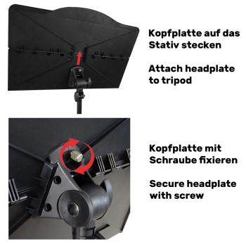 keepdrum Notenpult MUS024 Notenständer klappbar mit LED-Leuchte