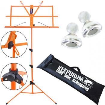 keepdrum MUS2OR Notenständer Orange mit 10 Magnete