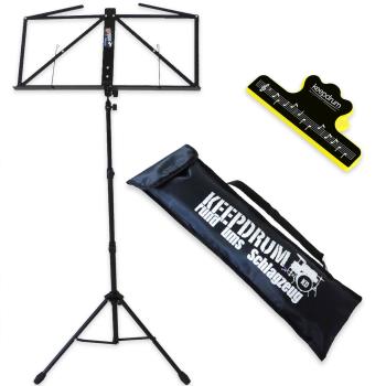 keepdrum Notenständer Schwarz MUS3BK mit Notenklammer