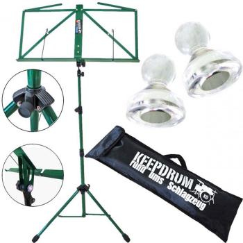 keepdrum MUS3GR Notenständer Grün mit 10 Magnete
