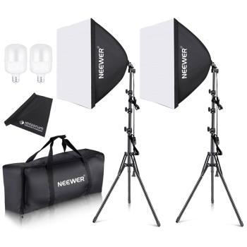 Neewer Dauerlicht NK200 Softbox Beleuchtungs-Set mit Mikrofasertuch