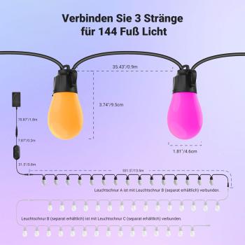 Neewer LED-Lichterkette NR01-15 mit App-Steuerung 15m