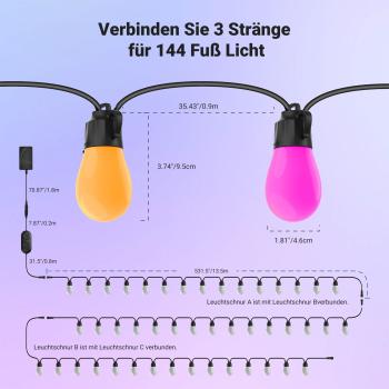 Neewer LED-Lichterkette NR01-45 mit App-Steuerung 45m