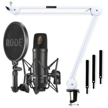 Rode Mikrofon NT1-Kit Studio-Mikrofon mit Gelenkarm weiss