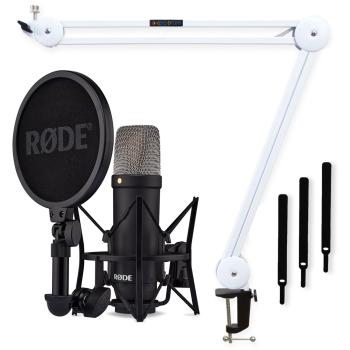 Rode NT1 Signature Black Studio-Mikrofon mit Mikrofonarm Weiss