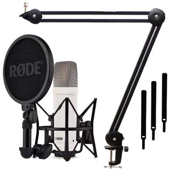 Rode NT1 Signature Weiss Mikrofon mit Gelenkarm Schwarz