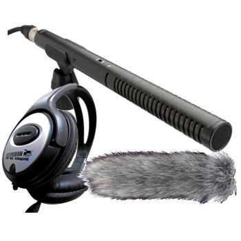 Rode NTG-1 Richtmikrofon mit Windschutz mit Kopfhörer