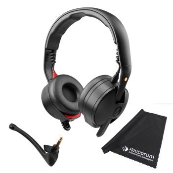 Rode Kopfhörer NTH-50 mit Headset-Mikrofon und Tuch