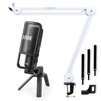 Rode NT-USB+ Kondensatormikrofon mit Gelenkarm Weiss