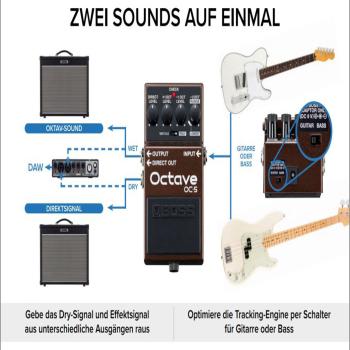 Boss OC-5 Oktave Pedal Effektgerät mit 9V Netzteil