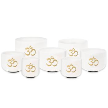 keepdrum Klangschalen-Set OM Set Weiss 8-14 Zoll mit Zubehör