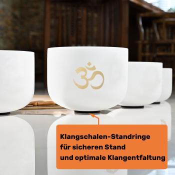 keepdrum Klangschalen-Set OM Weiss 3-Chakren Set mit Zubehör