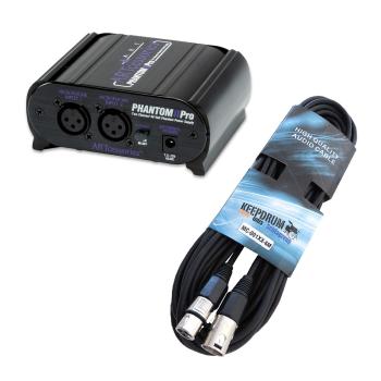 ART Phantomspeisung Phantom II Pro 2-Kanäle 48V mit XLR-Kabel